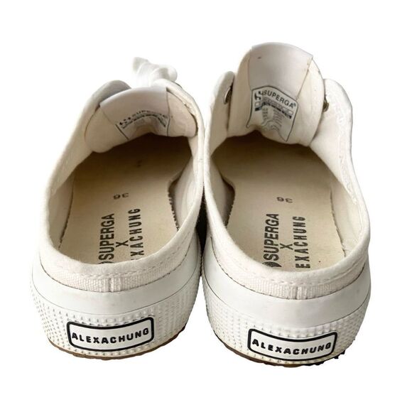 Superga X Alexa Chung 2294 Cothook Lace Up White Sneakers in Size US 4.5 - Picture 10 of 13